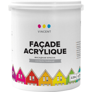 VINCENT FACADE ACRYLIQUE (Фасад Акрилик) F 2 краска фасадная суперстойкая матовая VINCENT FACADE ACRYLIQUE (Фасад Акрилик) F 2 краска фасадная суперстойкая матовая