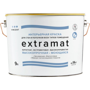 VINCENT EXTRAMAT / ВИНСЕНТ ЭКСТРАМАТ краска акрилатная, для внутренних работ, экстраматовая